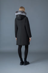 MACKAGE SHILOH-X 2-in-1 fitted down coat with removable bib and silver fox fur