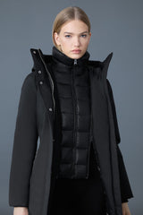 MACKAGE SHILOH-X 2-in-1 fitted down coat with removable bib and silver fox fur
