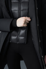 MACKAGE SHILOH-X 2-in-1 fitted down coat with removable bib and silver fox fur