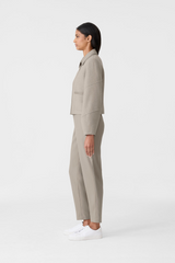 SOLANA-HB Double-Face Herringbone Wool balloon sleeved short jacket