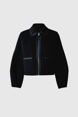 SOLANA-Z Double-Face Wool balloon sleeved short jacket