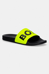 Italian-made slides with large logo detail
