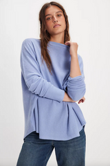 FREE PEOPLE LATTE BLUES THERMAL SOLID IN DAWN BREEZE