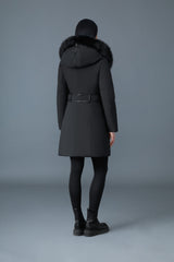 MACKAGE TRISH-BX Powder Touch down coat with blue fox fur Signature Mackage Collar