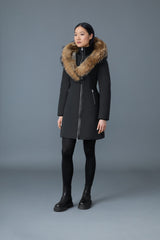 MACKAGE TRISH-F Powder Touch down coat with natural fur Signature Mackage Collar