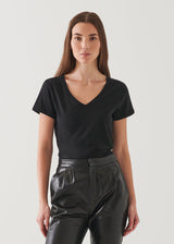 Patrick Assaraf Women's LIGHTWEIGHT PIMA COTTON V-NECK
