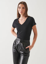 Patrick Assaraf Women's LIGHTWEIGHT PIMA COTTON V-NECK