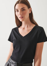 Patrick Assaraf Women's LIGHTWEIGHT PIMA COTTON V-NECK