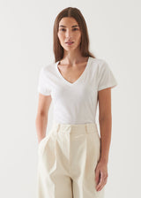 Patrick Assaraf Women's LIGHTWEIGHT PIMA COTTON V-NECK