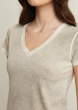 Patrick Assaraf Reverse Spray Lightweight Pima Cotton V-Neck T-Shirt