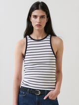 Patrick Assaraf Nautical Stripe Tank Top