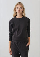 Brushed Pima Cotton Cropped Sweatshirt
