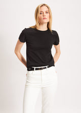 Patrick Assaraf Women's PIMA COTTON STRETCH SLIM T-SHIRT