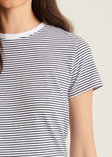 Patrick Assaraf Pima Cotton Stretch Slim Striped T-Shirt