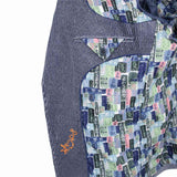 Two Tone Blue RIB JEANS Blazer