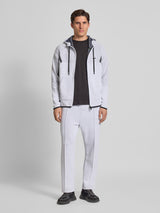 Boss Regular-fit zip-up hoodie in quilted jacquard
