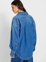 Free People Brand Ashley Denim Shirt - Medium Wash