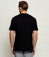 Structured cotton T-shirt with cuff stripes