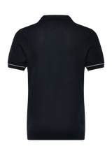 Boss Cotton-blend knit polo with horizontal stripe.