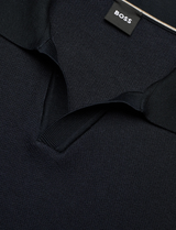 Boss Cotton-blend knit polo with horizontal stripe.