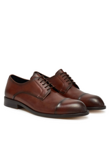 Boss Derby shoes in leather with cap toe