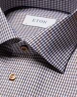 Eton Houndstooth Print Signature Twill Shirt