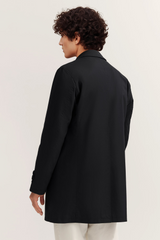 Bugatti Lightweight cotton coat with turn-down collar and concealed button placket