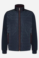 Bugatti Full Red Zip Casual Sweater Jacket in Navy Blue