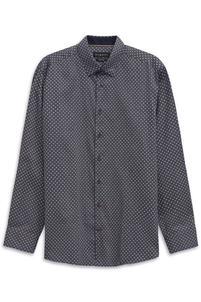 bugatti dress shirts Men's Shirt Size Medium Purple Blue White With a focus on relaxed styling for the fashion Printed casual shirt with under-button