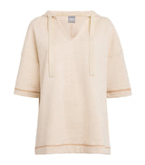 Max Mara Short-Sleeve Hooded Fascia Sweatshirt