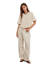 Free People Brand Chambers Laidback Pull-On Pants - Summer Sand