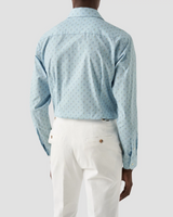 Eton Slim Fit Blue Dress Shirt with Cocktail Print