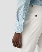 Eton Slim Fit Blue Dress Shirt with Cocktail Print