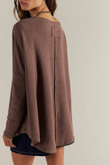 Free People Latte Blues Solid Thermal in Leafless Tree