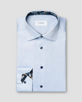 Eton Slim Fit Dress Shirt with Floral Pattern Detail