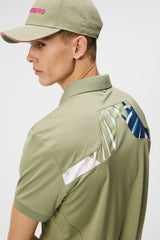 J. Lindeberg Kv Regular Fit Print Polo in Oil Green