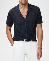 John Varvatos Holt Hand Drawing Camp Collar Shirt