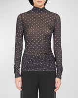Max Mara Abituro Foulard Print Jersey Turtleneck
