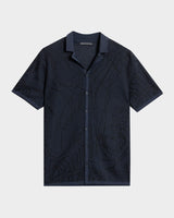 John Varvatos Holt Hand Drawing Camp Collar Shirt