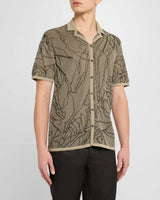 John Varvatos Holt Hand Drawing Camp Collar Shirt