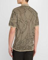 John Varvatos Holt Hand Drawing Camp Collar Shirt