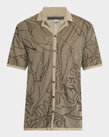 John Varvatos Holt Hand Drawing Camp Collar Shirt