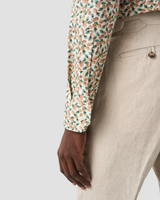 Eton Slim Fit Playful Dress Shirt with Pineapple Pattern