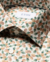 Eton Slim Fit Playful Dress Shirt with Pineapple Pattern