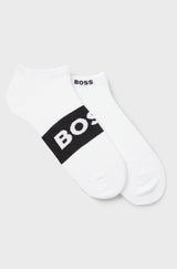 Boss Two-pack of ankle-length socks in stretch fabric