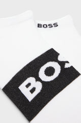 Boss Two-pack of ankle-length socks in stretch fabric