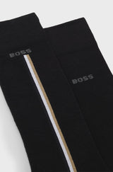 Boss Two-pack of regular-length organic-cotton-blend socks