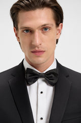 Boss Italian-made bow tie in silk jacquard