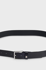 Boss Italian-leather belt with signature-stripe keeper trim