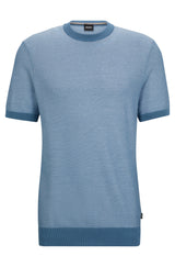 Boss SHORT-SLEEVED SWEATER WITH MICRO STRUCTURE